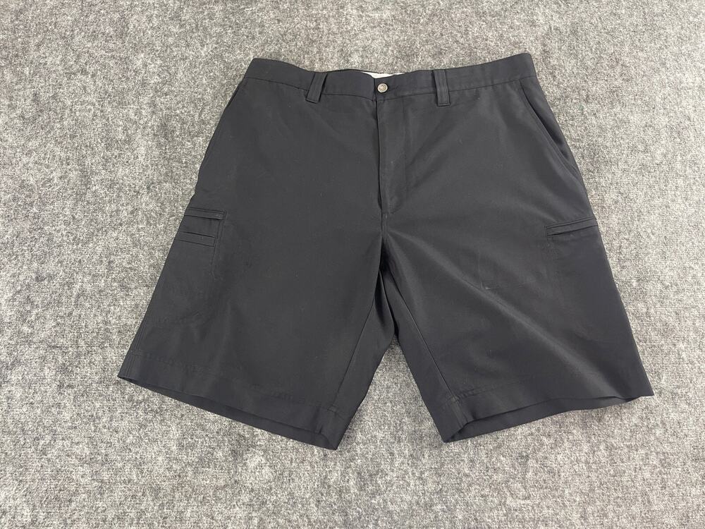 Callaway Shorts Mens 36 Black Khaki Solid Cargo Pockets Flat Front Golf N253